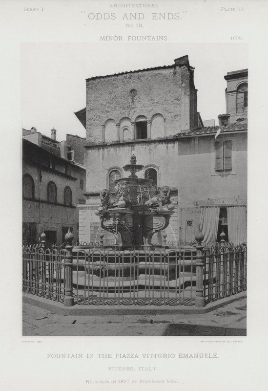 Fontaine sur la Piazza Vittorio Emanuele, Viterbo, Italie - American Photographer (after)
