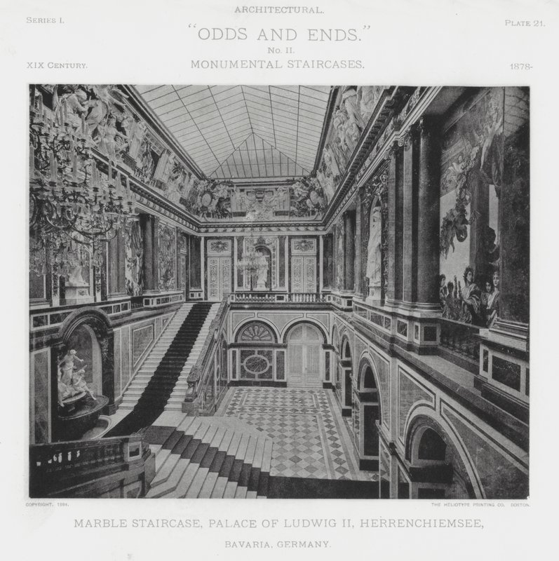 Escalier en marbre, Palais de Ludwig II, Herrenchiemsee, Bavière, Allemagne - American Photographer (after)