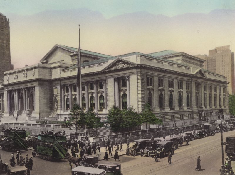 New York : Bibliothèque publique, Cinquième Avenue et West 42nd Street - American Photographer (after)