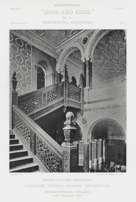 Escalier, "Hewell Grange," Bromsgrove, Worcestershire, Angleterre - American Photographer (after)