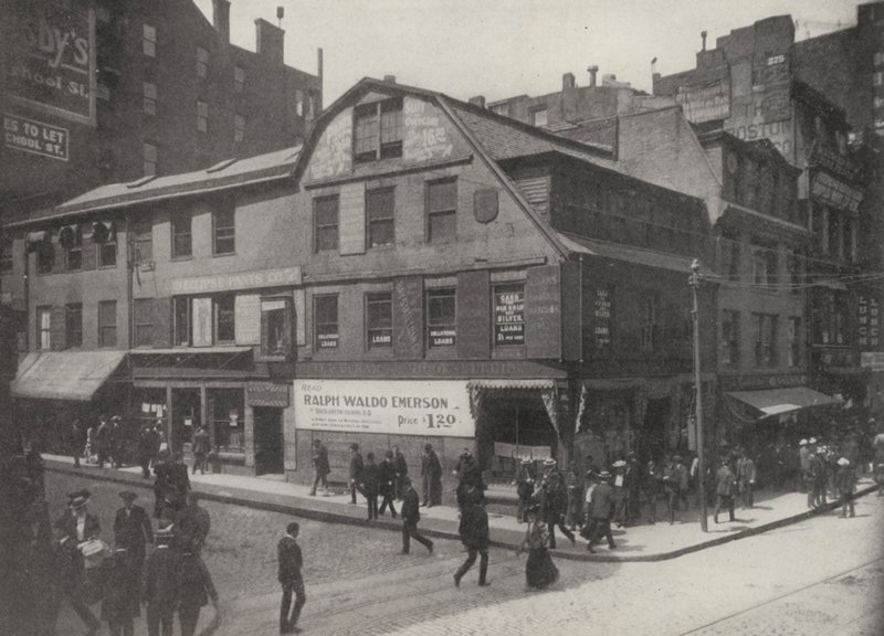 Boston : Old Corner Bookstore, construite en 1712 (photo n/b) - American Photographer