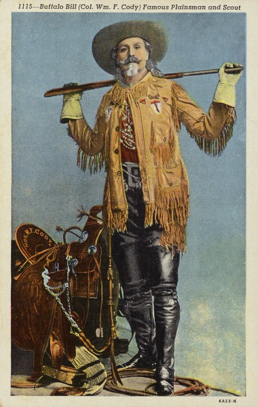 Buffalo Bill, célèbre homme de plaine et scout (1846-1917) (lithographie couleur) - American Photographer