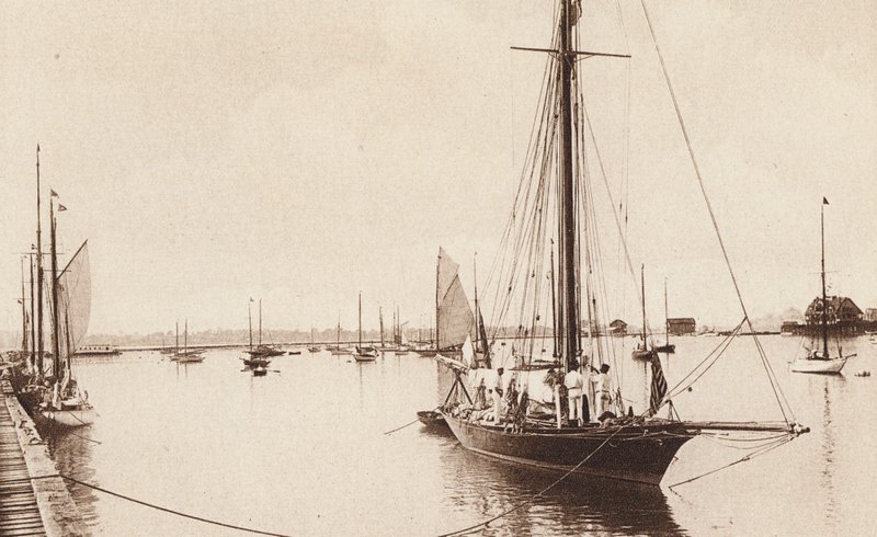 Port de Buffalo, montrant Buffalo, Yacht Club, Buffalo, New York (photo n/b) - American Photographer