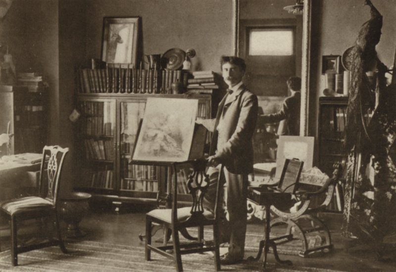 Ernest Seton-Thompson, son studio à New York (photo n/b) - American Photographer