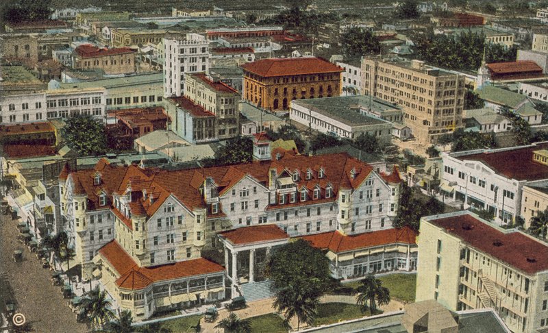Miami, Floride, vers 1925 : Vue à vol d