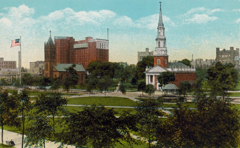 New Haven, Conn : Trinity Church, Taft Hotel et Center Church de l