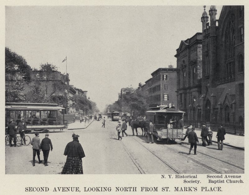 Deuxième Avenue, vue vers le nord depuis St Mark