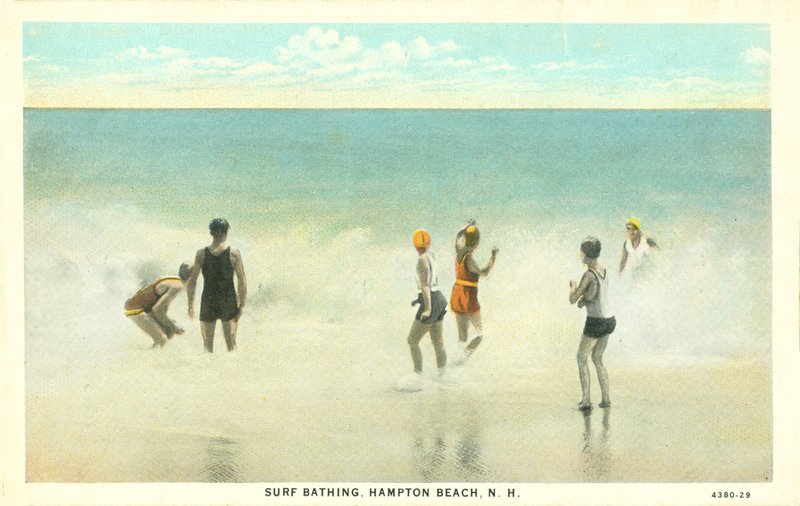 Bain de mer, Hampton Beach, New Hampshire, vers 1920 (photo couleur) - American Photographer
