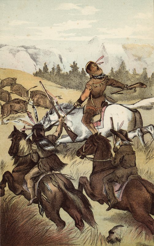 Une grande chasse au buffle - American School