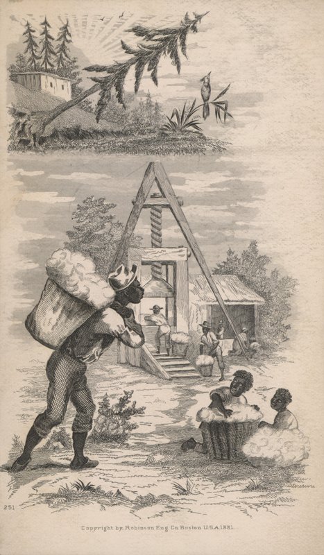 Afro-Américains travaillant dans une filature de coton - American School