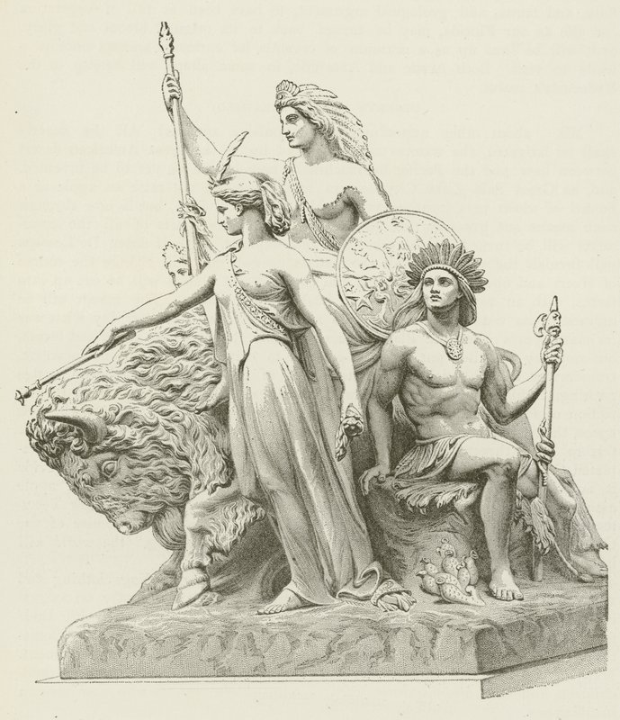 Amérique, du groupe en marbre par John Bell - American School