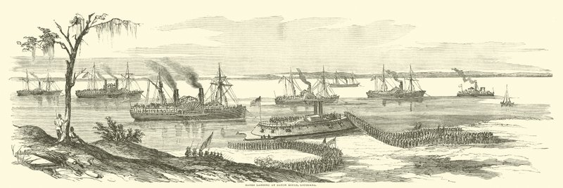 Débarquement de Banks à Baton Rouge, Louisiane, mars 1863 - American School