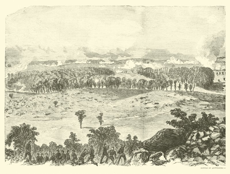 Bataille de Gettysburg, sommet de Little Round Top, 2 juillet, juillet 1863 - American School
