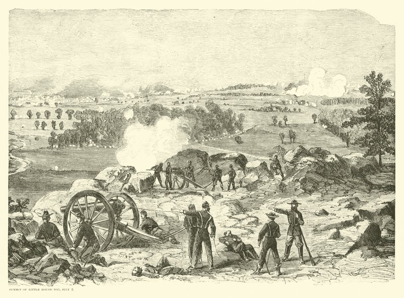 Bataille de Gettysburg, sommet de Little Round Top, 2 juillet, juillet 1863 - American School