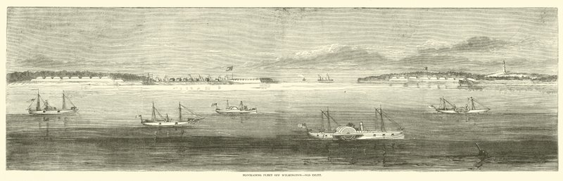Flotte de blocus au large de Wilmington, Old Inlet, octobre 1864 - American School