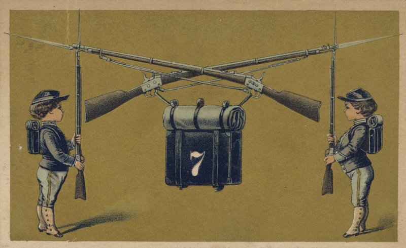 Garçons soldats avec des fusils - American School