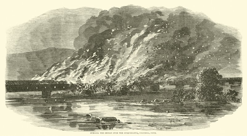 Incendie du pont sur la Susquehanna, Columbia, Pennsylvanie, juin 1863 - American School
