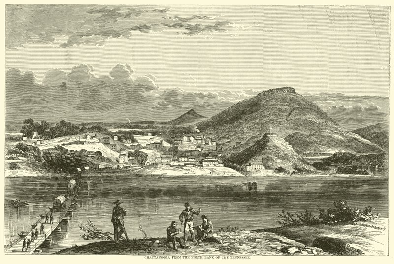 Chattanooga depuis la rive nord du Tennessee, septembre 1863 - American School
