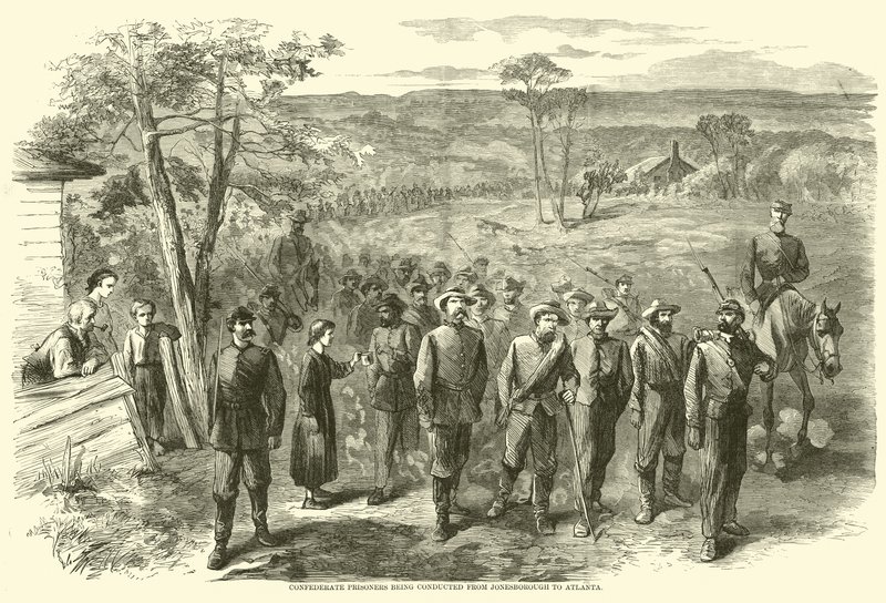 Prisonniers confédérés conduits de Jonesborough à Atlanta, septembre 1864 - American School