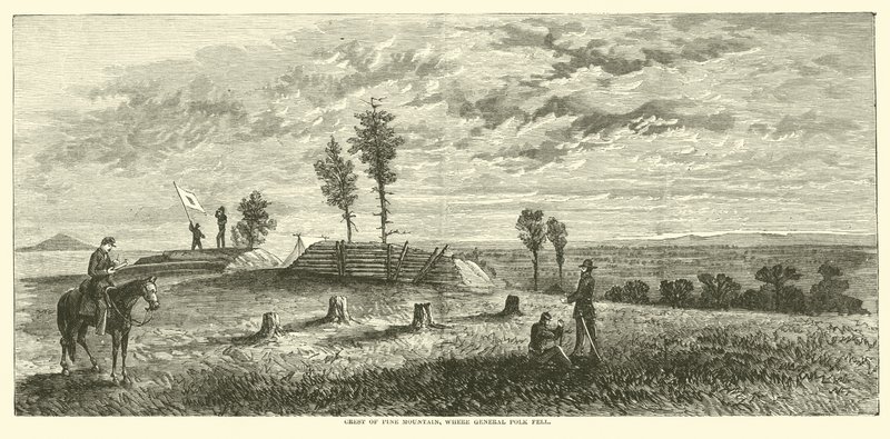 Crête de Pine Mountain, où le général Polk est tombé, juin 1864 - American School