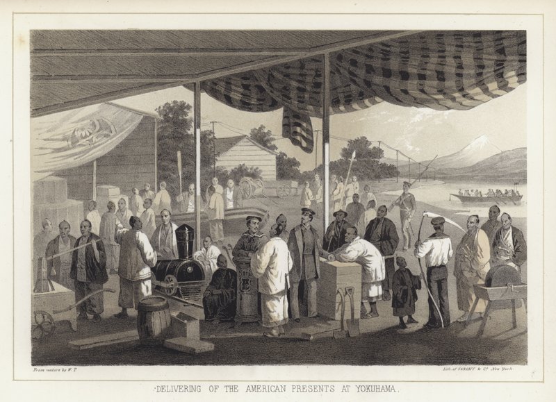 Remise des présents américains à Yokohama, Japon - American School