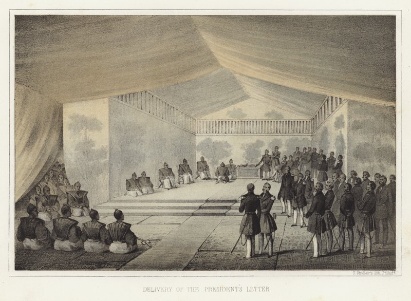 Remise de la lettre du président, Kurihama, Japon, 14 juillet 1853 - American School