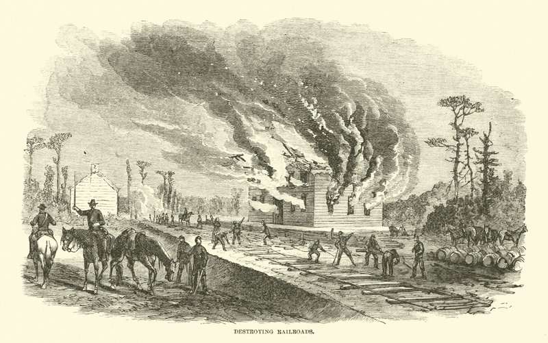Destruction des chemins de fer, avril 1863 - American School