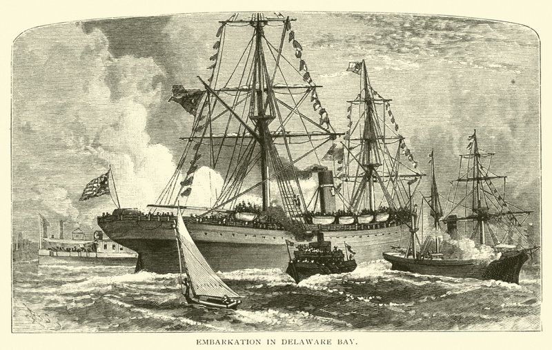 Embarquement dans la baie de Delaware - American School