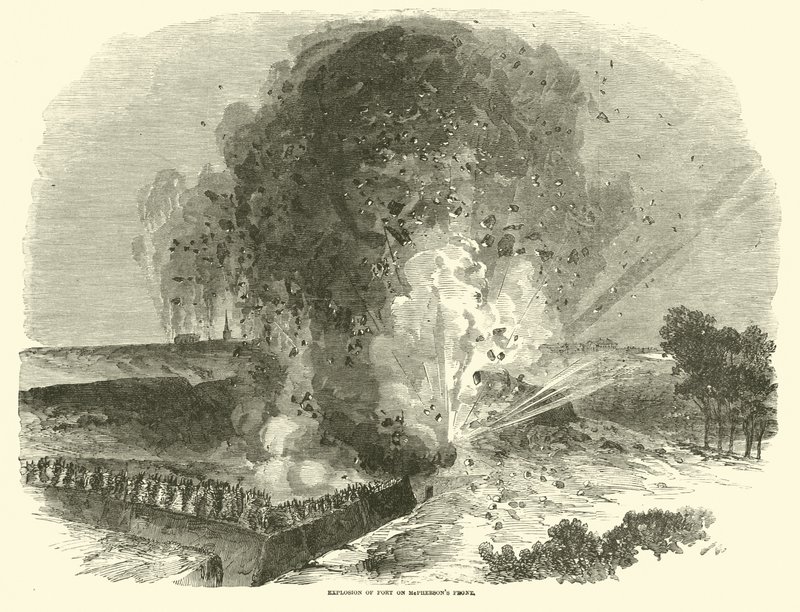 Explosion du fort sur le front de McPherson, juin 1863 - American School