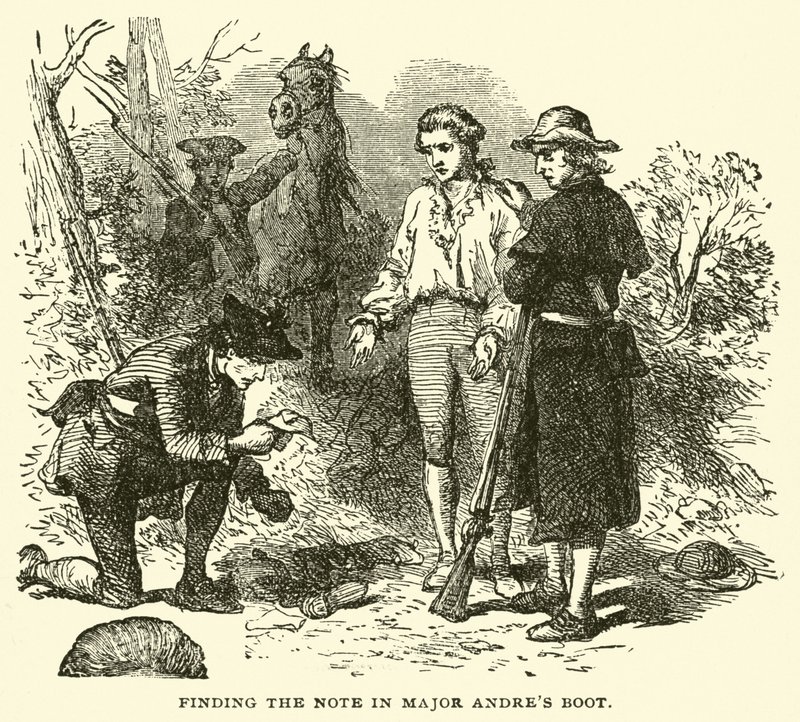 Découverte de la note dans la botte du Major André - American School