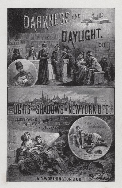 Frontispice pour Darkness and Daylight, or Lights and Shadows of New York Life par Mrs Helen Campbell - American School