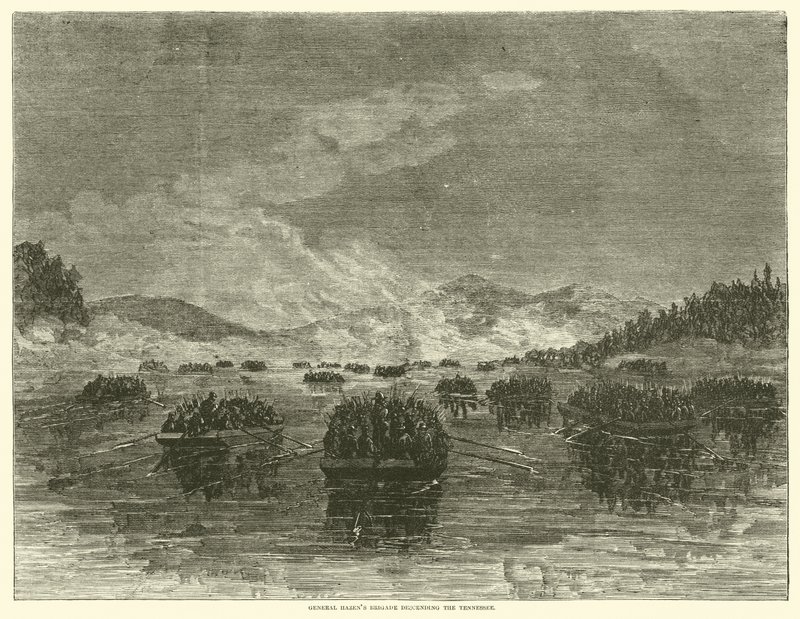 La brigade du général Hazen descendant le Tennessee, octobre 1863 - American School
