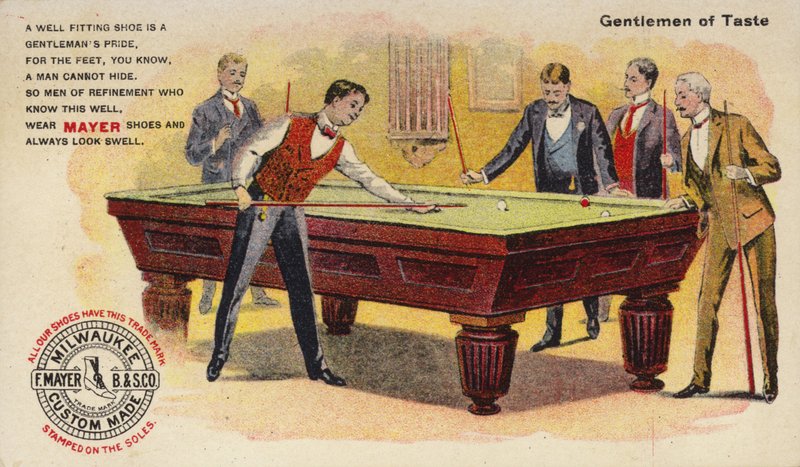 Gentlemen de goût, jouant au billard - American School