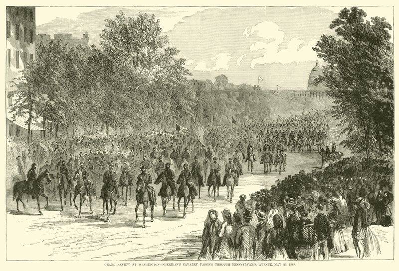 Grande revue à Washington, la cavalerie de Sheridan passant sur Pennsylvania Avenue, 23 mai 1865, mai 1865 - American School