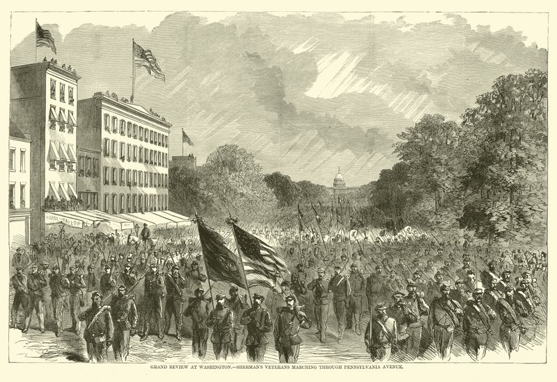 Grande revue à Washington, les vétérans de Sherman défilant sur Pennsylvania Avenue, mai 1865 - American School