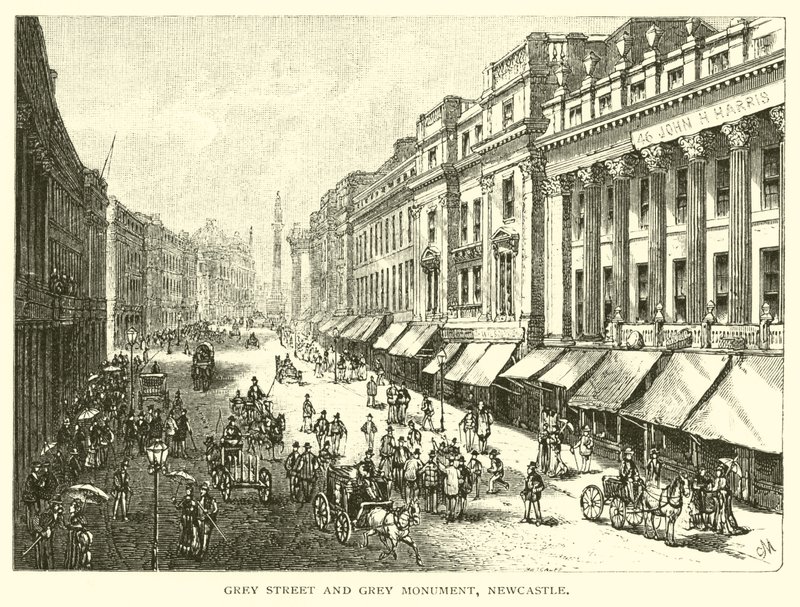 Rue Grey et Monument Grey, Newcastle - American School
