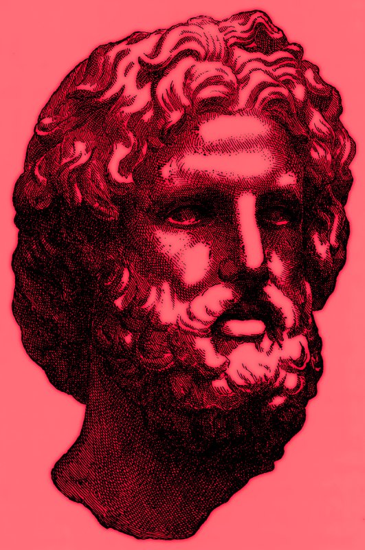 Tête de Zeus, illustration de History of Greece par Victor Duruy, publiée en 1890 - American School