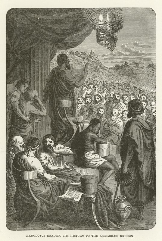 Hérodote lisant son histoire aux Grecs assemblés - American School