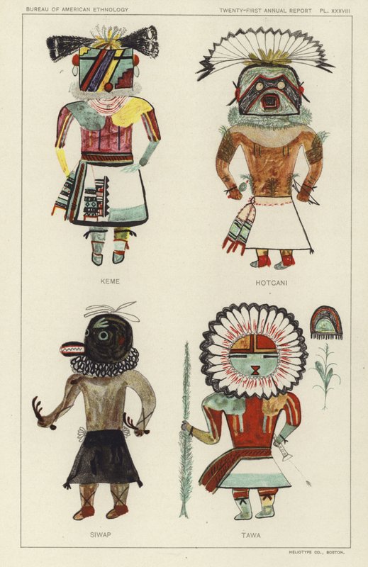 Keme, Hotcani, Siwap, Tawa (lithographie couleur) - American School