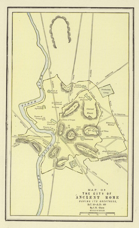 Carte de la ville de la Rome antique à son apogée, 30 av. J.-C. - 400 apr. J.-C. - American School