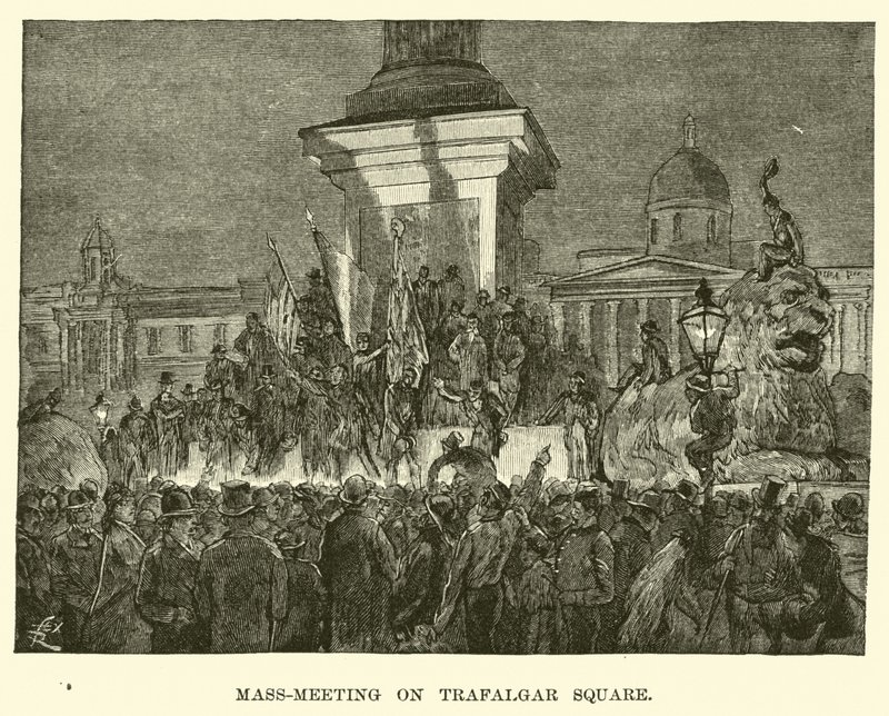 Réunion de masse à Trafalgar Square - American School