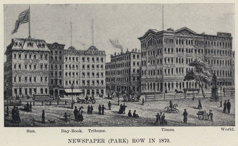 Newspaper Row en 1870 - American School
