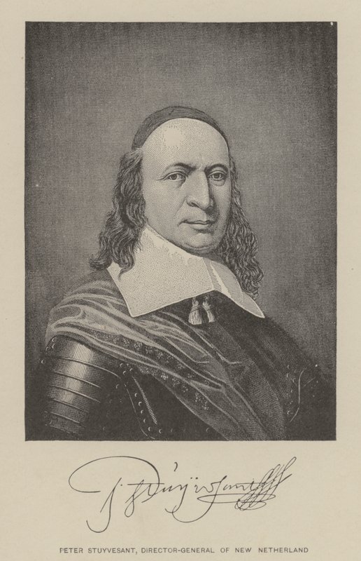 Peter Stuyvesant, directeur général des Nouveaux Pays-Bas (lithographie) - American School