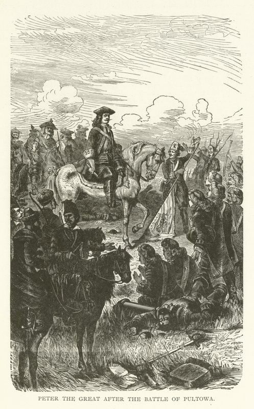 Pierre le Grand après la bataille de Poltava - American School