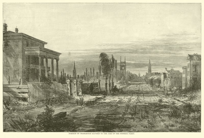 Partie de Charleston exposée au feu de la flotte fédérale, août 1863 - American School