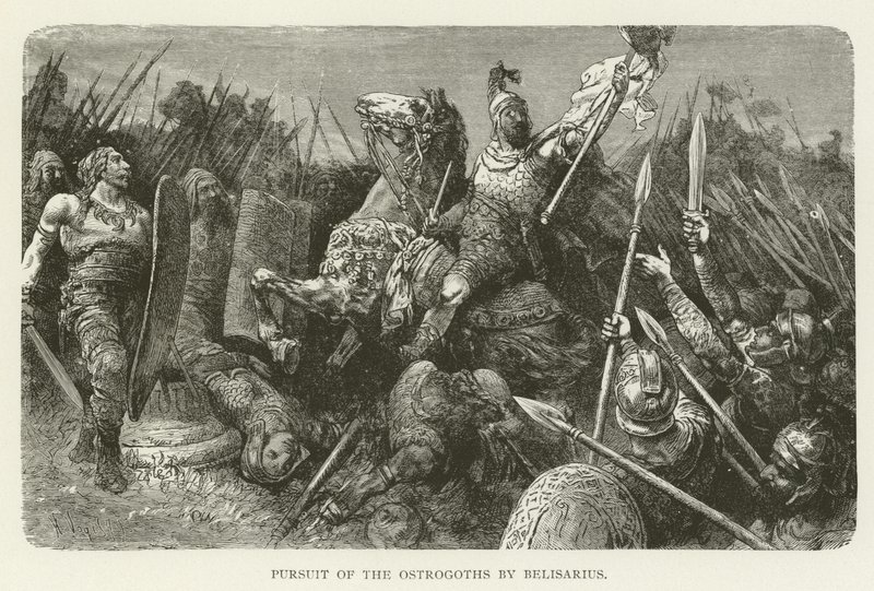Poursuite des Ostrogoths par Bélisaire - American School
