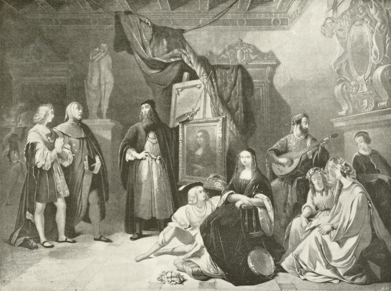 Raphaël présenté à Léonard de Vinci (gravure) - American School