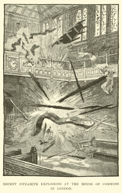 Récentes explosions de dynamite à la Chambre des communes à Londres - American School