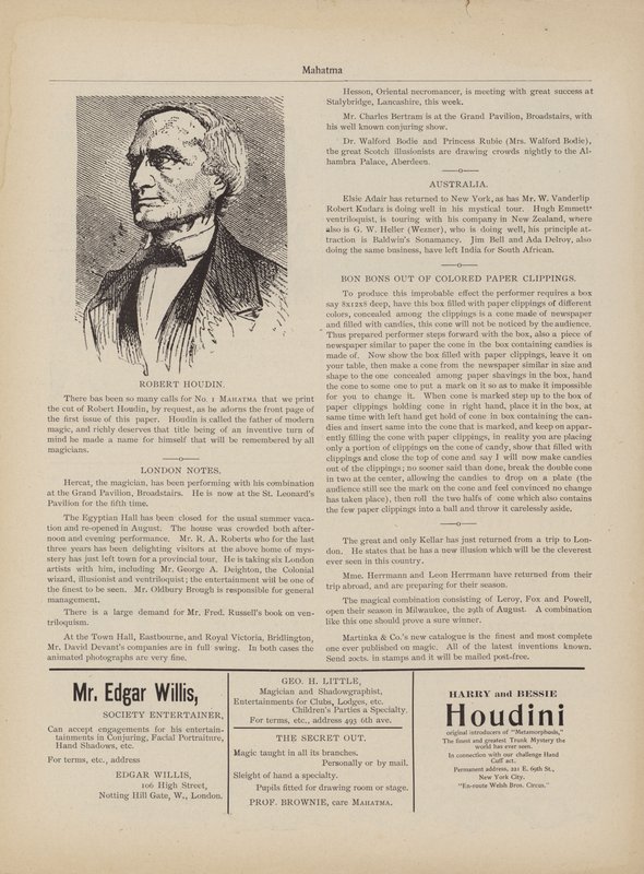 Robert Houdin, Publicités - American School