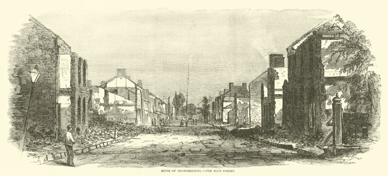 Ruines de Chambersburg, la rue principale, septembre 1864 - American School